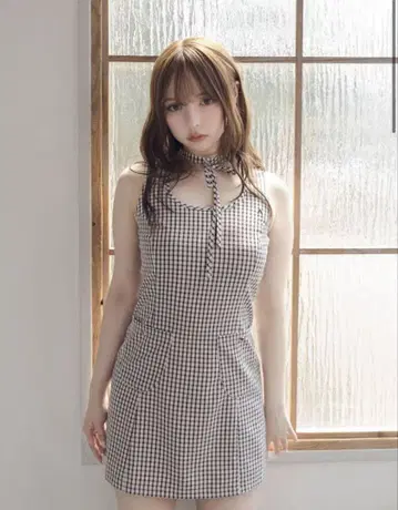 andmary Natalie check mini dress