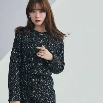 [ Her lip to ] Mix Loop Tweed dress