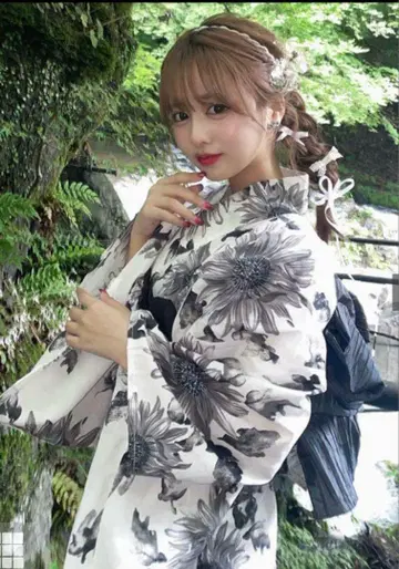 앤티크 해바라기 유카타 세트 유카타 헤코비 성인 해바라기 해바라기
