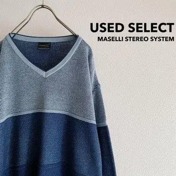 구제 의류 MSS V Neck Design Knit (blue)