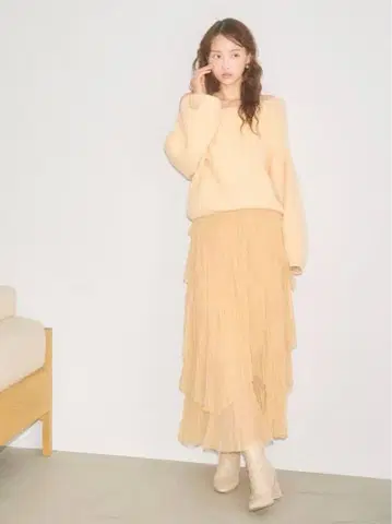 완판 스나이델 플리츠 티어드 샤샤 스커트