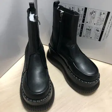 배송비 포함 23.5cm 통굽 사이드 고어 부츠 블랙