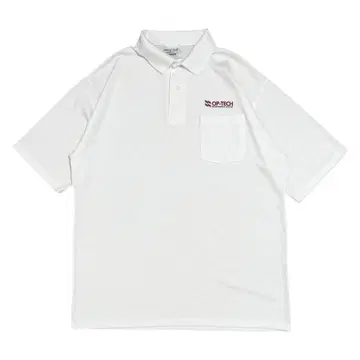 90s 빈티지 카라 부착 T셔츠 USA 뉴욕주 기업 로고 포켓 티셔츠