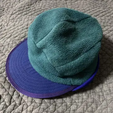 93년 patagonia 그린 x 보라색 플리스 캡 USA제