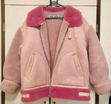 HEIHEI 보아 무스탕 코트 자켓 핑크