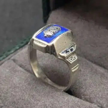 베일 카보숑컷 스털링 실버 925 각인 클래스 반지 1958년