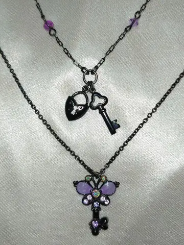 ANNA SUI 목걸이 나비&열쇠