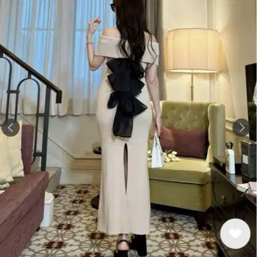amerge. back ribbon offshoulder onepiece