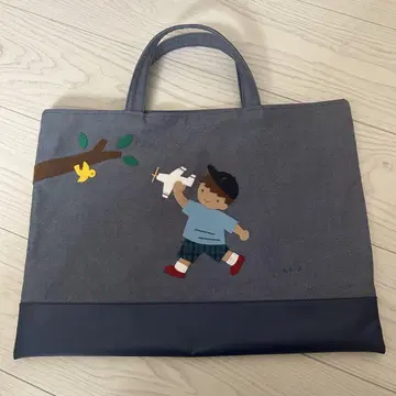 새상품급 파밀리아 데님 백 손자수 남아
