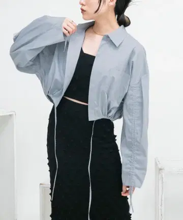 KBF 2023aw 더블 드로스트 개더 슬리브 셔츠