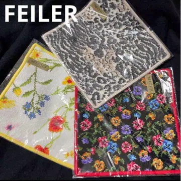 새상품 페일러 FEILER 파티마 푸치 레드 꽃무늬 등 3세트