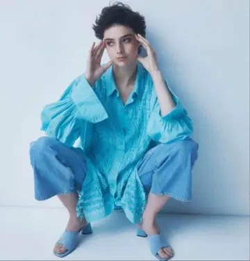 크링클 tuck frill long shirts