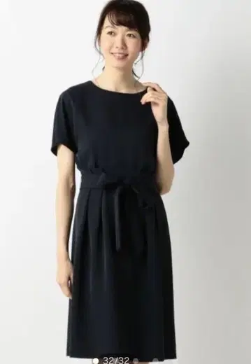 네이비 반팔 롱 원피스 38