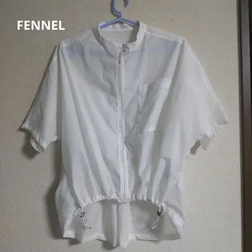 FENNEL 백 플리츠 셔츠 블루종