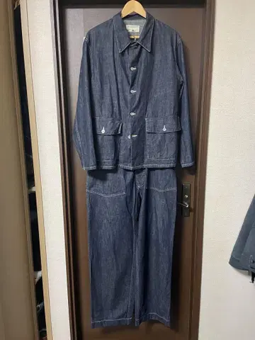 텐더 로인 데님 셋업 자켓 팬츠 M L 인디고