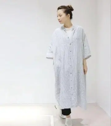 헤븐리 린넨 셔츠 원피스
