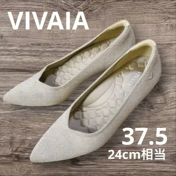 VIVAIA 비바이어 포인티드 토 힐 펌프스 라메 베이지