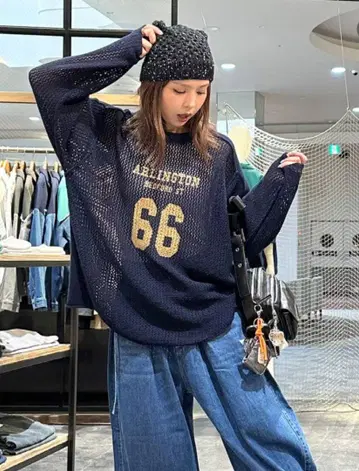 니코앤드 2way 넘버링 풀오버 네이비 택 포함 새상품