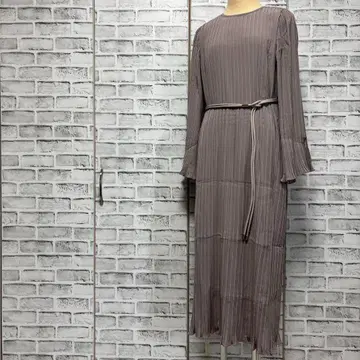 RANDA 란다 플리츠 원피스 롱 기장 벨트 포함 더스티 핑크