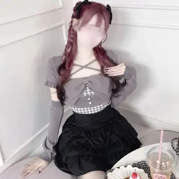 허니뮤우 빅 리본 앙상블 상의 그레이