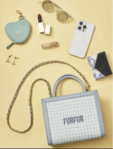 FURFUR 트위드 로고 토트백 SAX 새상품