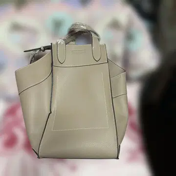 vis 핑크 베이지 가죽 백