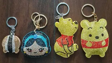 알라딘 재스민 곰돌이 푸 칩&데일 키라키라 키링 4종