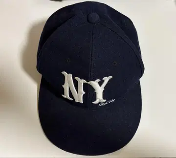 NY 자수 네이비 야구 모자