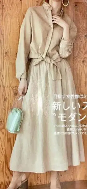 Mila Owen 사이즈 1 린넨 혼방 허리 도킹 원피스