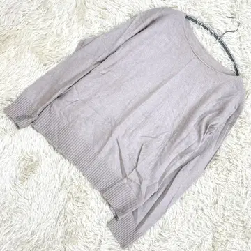 내추럴 뷰티 베이직 베이지 긴팔 스웨터 M 사이즈 보트넥