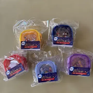 메이지 콜라보 디즈니 캐릭터 오리지널 파우치 5개 세트 컴플리트
