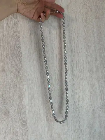 담수 진주 실버 목걸이