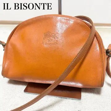 일비종떼 하프문 미니 숄더백 오렌지 올 가죽 각인