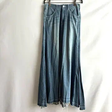 woadblue 롱 스커트 플레어 데님 블루 파랑 캐주얼 S