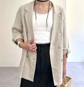 SHENERY 린넨 더블 재킷