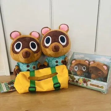 모여봐요 동물의 숲 마메키치&밤돌이 봉제 인형 티슈 케이스 세트