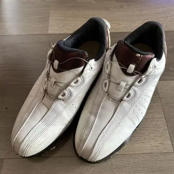 FJ 풋조이 화이트 가죽 스파이크 골프화 25cm