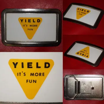 70'S YIELD IT'S MORE FUN 벨트 버클 빈티지