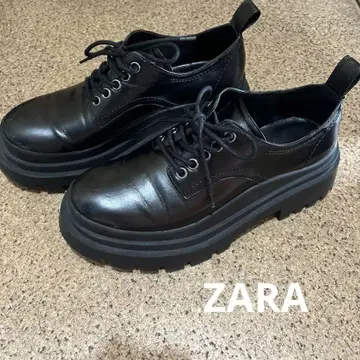 ZARA 37 트랙 밑창 스트링 슈즈