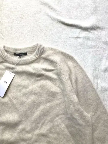 미사용 택 포함 23구 폭스 울 블렌드 스웨터 빅 사이즈 48 화이트