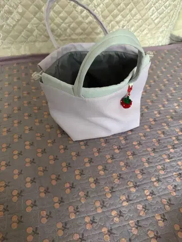 미니 토트백 화이트 라벤더