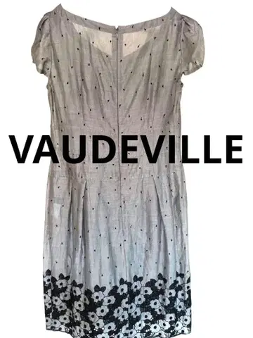 VAUDEVILLE 반팔 사라사라 원피스 페티코트 포함