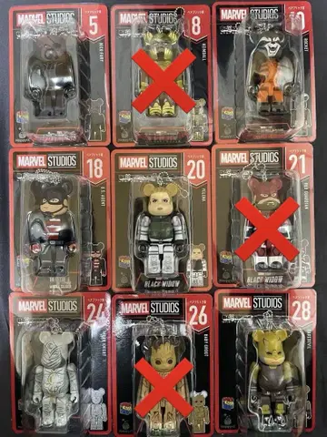 MARVEL 베어브릭 피규어 세트 9종