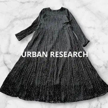 URBAN RESEARCH 랜덤 플리츠 티어드 원피스 도트
