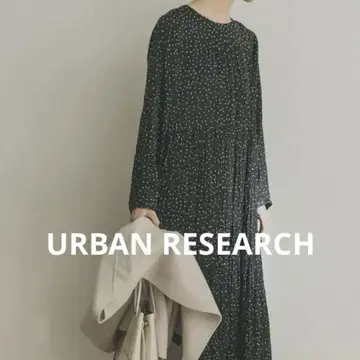 URBAN RESEARCH 랜덤 플리츠 티어드 원피스 도트