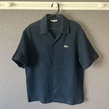LACOSTE 다크 블루 반팔 셔츠 US S