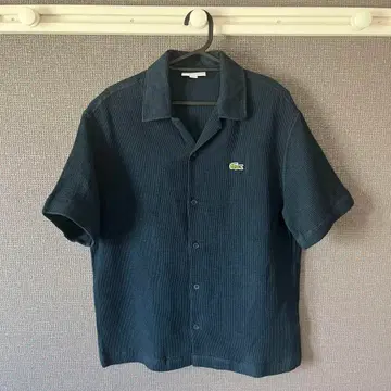 LACOSTE 다크 블루 반팔 셔츠 US S