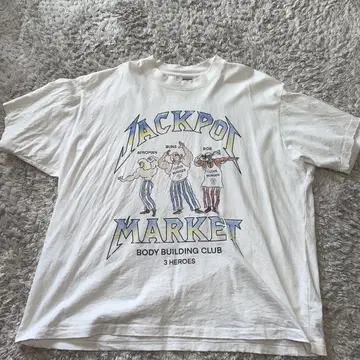jackpot market 그래픽 T셔츠 화이트 2 XL