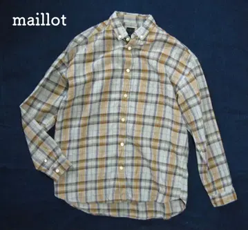 [ 새상품급 ] maillot 버튼 다운 트윌 체크 긴팔 셔츠 사이즈 2