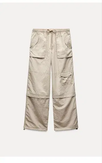 ZARA 새상품급 나일론 카고 팬츠 베이지